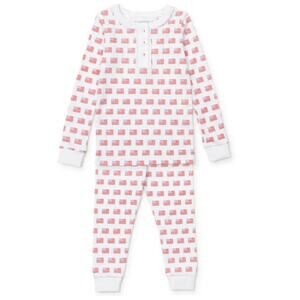 Lila & Hayes Alden Girls White American Flag Pajama Set Size 6-12 M